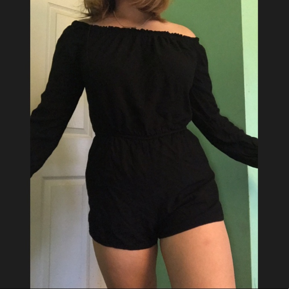 Black off the shoulder romper
